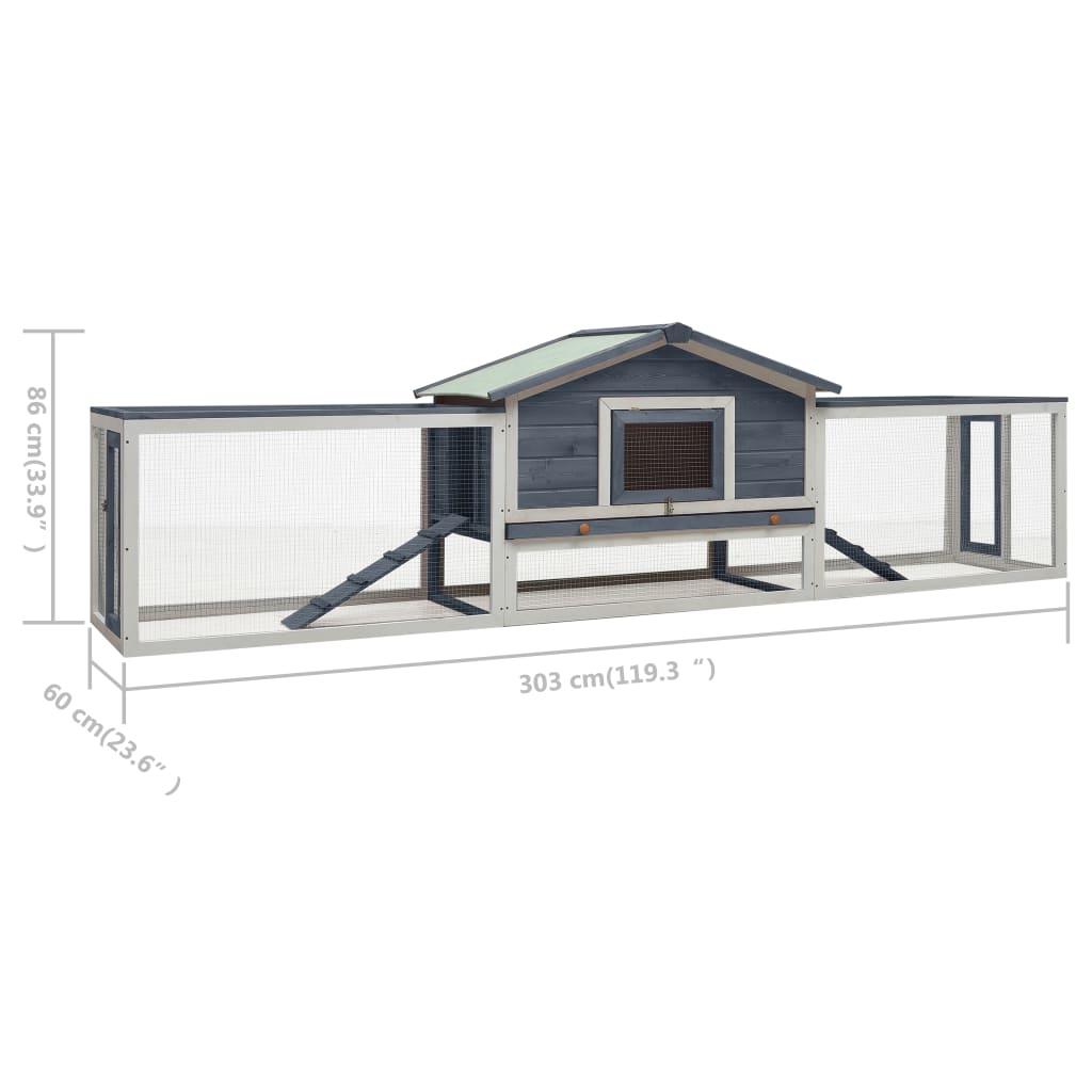 Gabbia gabbia 303 x 60 x 86 cm pino massiccio e abete grigio 02_0000599