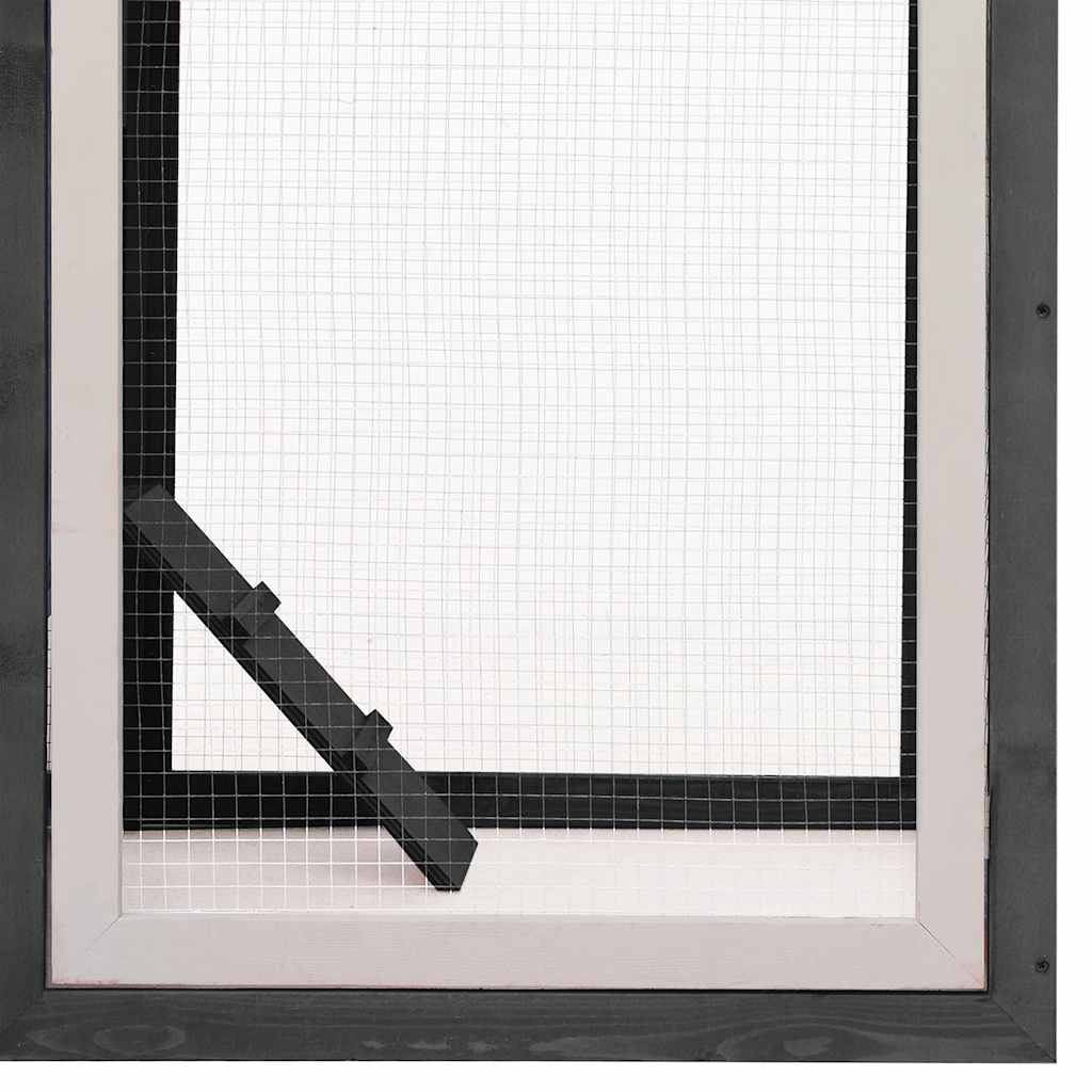 Pollaio Grigio 170x81x110 cm in Legno Massello di Pino e Abete 170861