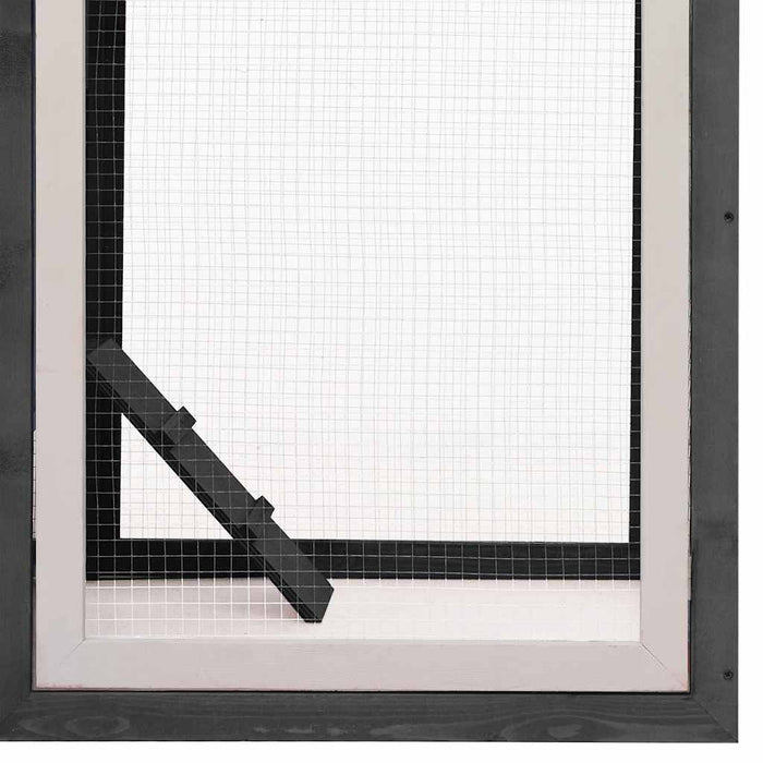 Pollaio Grigio 170x81x110 cm in Legno Massello di Pino e Abete 170861