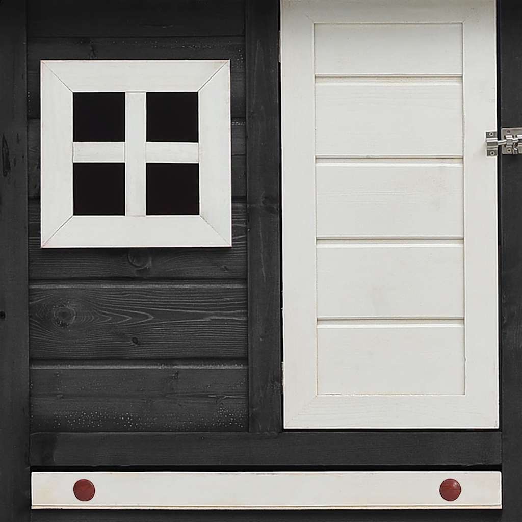 Pollaio Grigio 170x81x110 cm in Legno Massello di Pino e Abete 170861