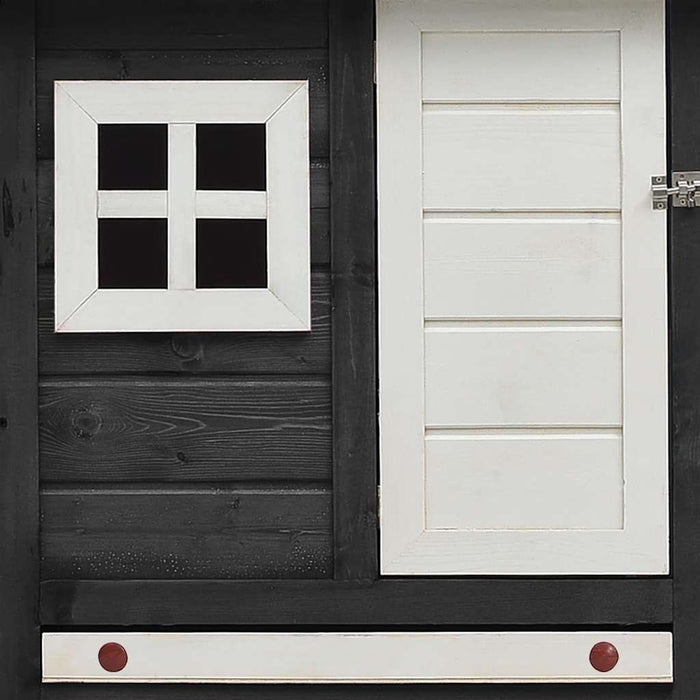 Pollaio Grigio 170x81x110 cm in Legno Massello di Pino e Abete 170861