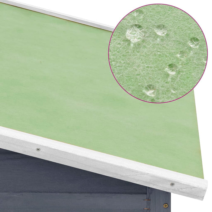 Pollaio con nido 191 x 67 x 117 cm legno massello di abete grigio e bianco 02_0001672