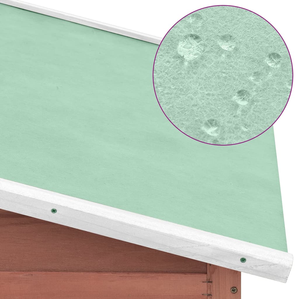 Pollaio con Casetta Nidificazione Mocha e Bianco in Legno Abete 170866