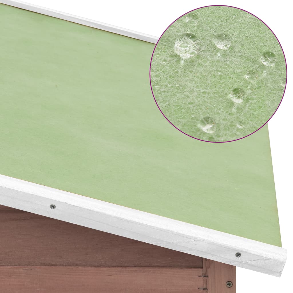 Pollaio con nido 191 x 67 x 117 cm legno massello di abete moka e bianco 02_0001674