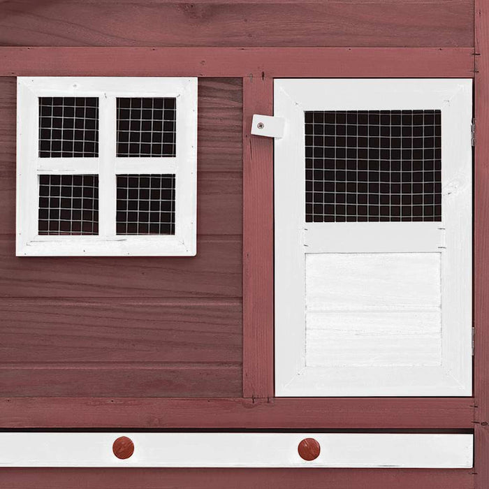 Pollaio con Casetta Nidificazione Mocha e Bianco in Legno Abete 170866