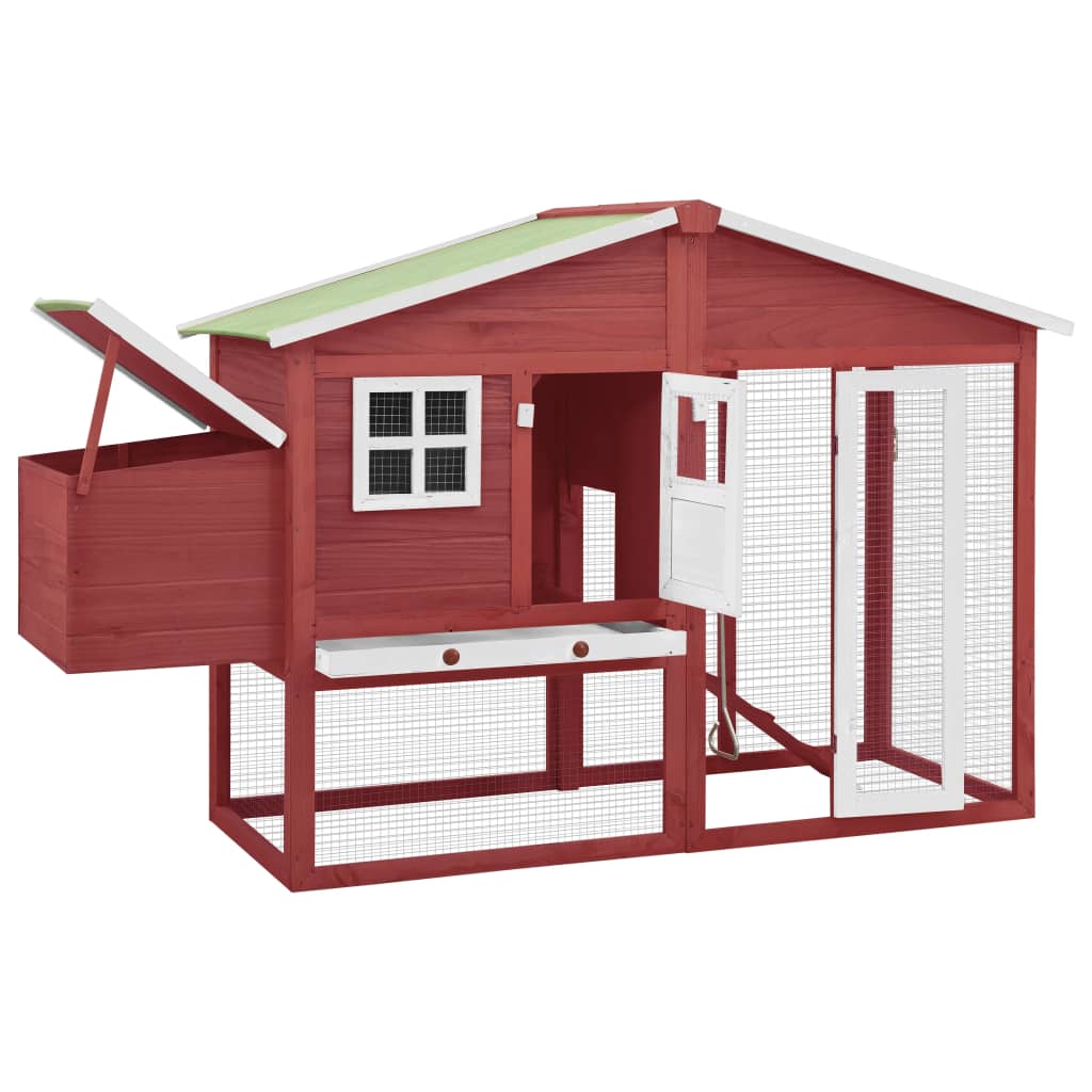 Pollaio con nido 191 x 67 x 117 cm legno massello di abete rosso e bianco 02_0001676