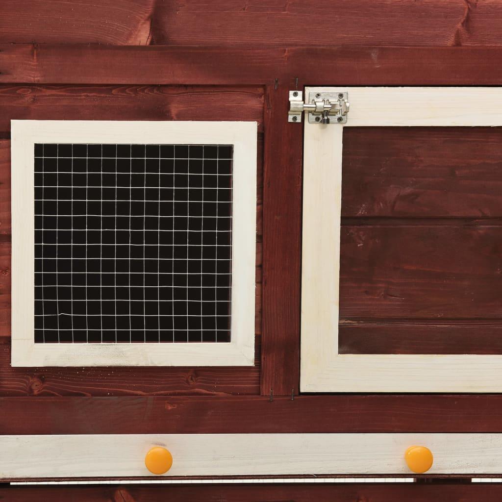 Credenza 140 x 63 x 120 cm in legno massello di abete moka e bianco 02_0000612