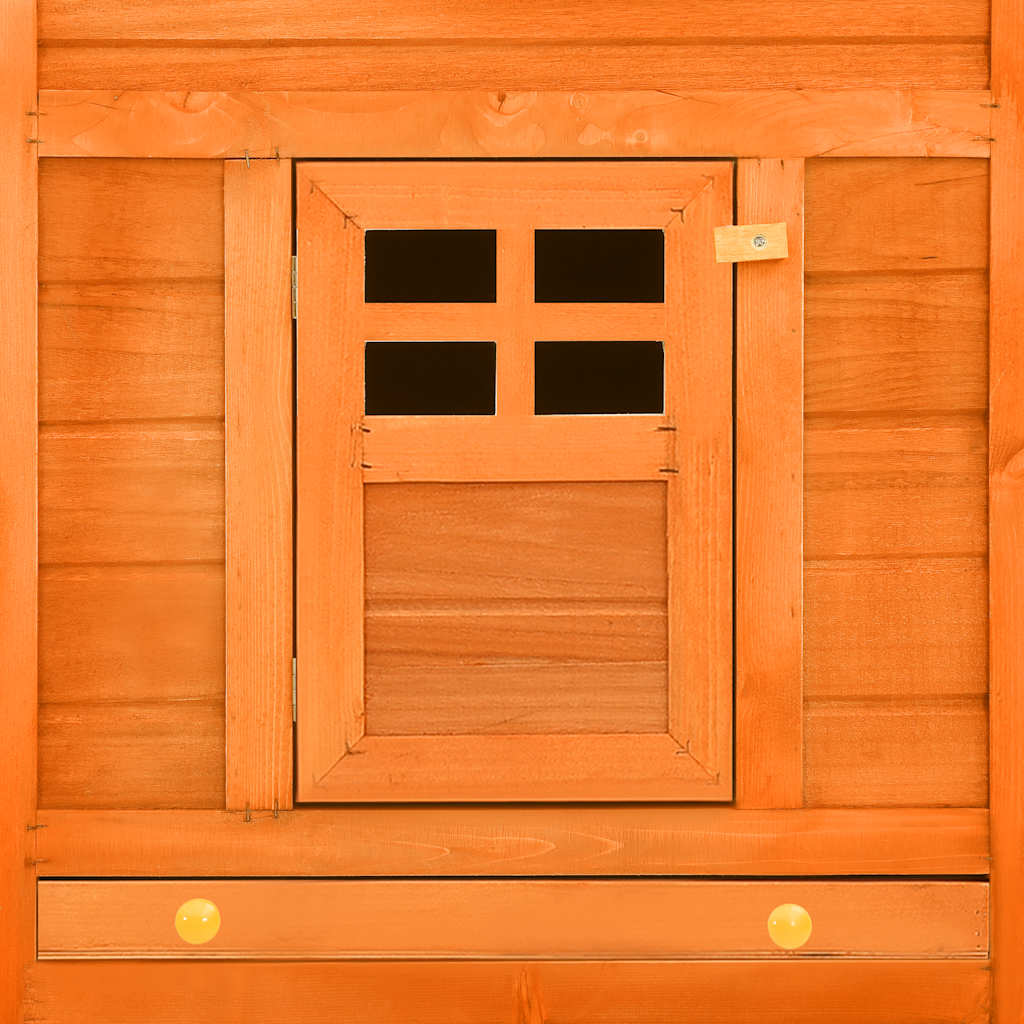 Conigliera per Esterni Marrone in Legno Massello Abete 170872