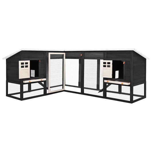 Conigliera per Esterni Grigia e Bianca in Legno di Abete 170873