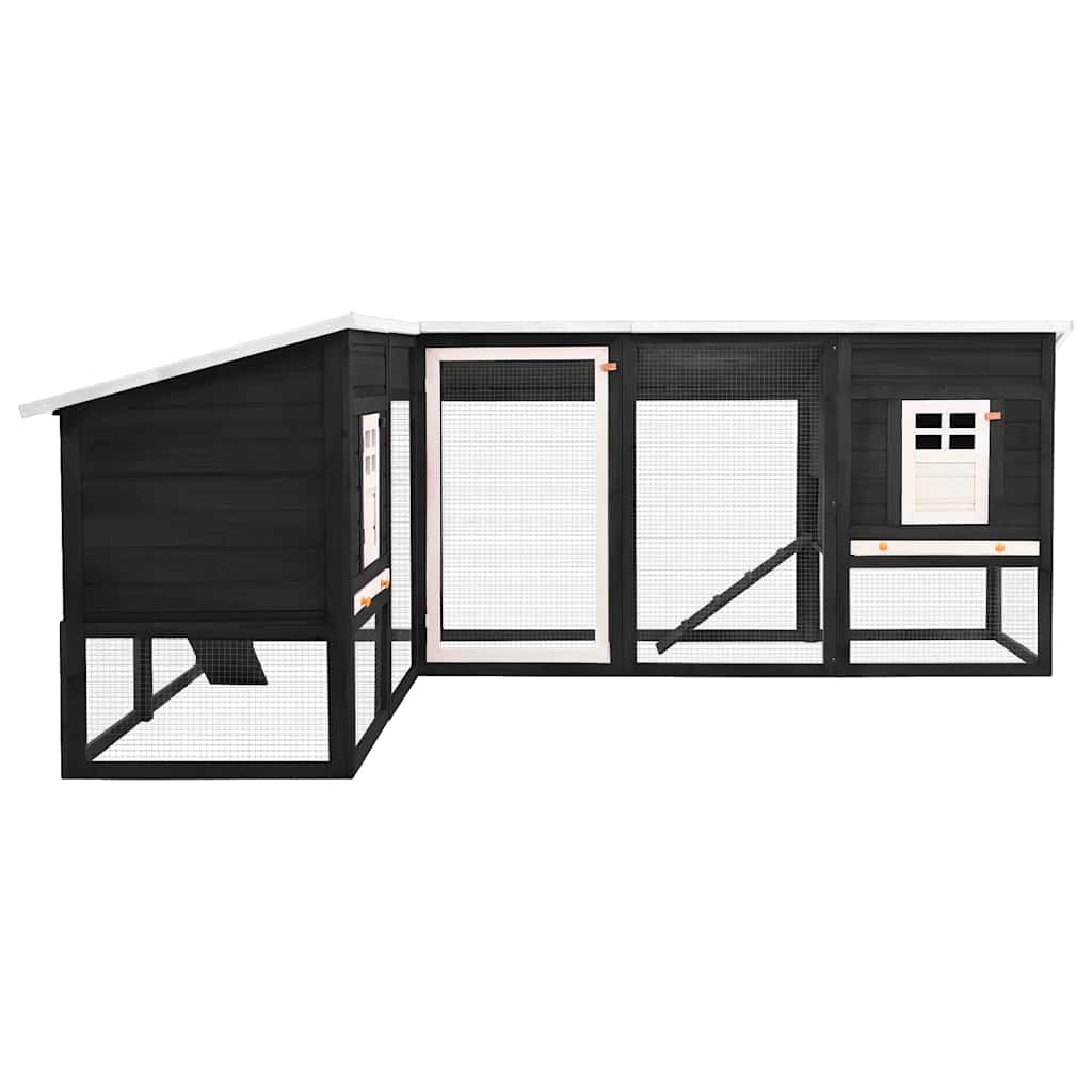 Conigliera per Esterni Grigia e Bianca in Legno di Abete 170873