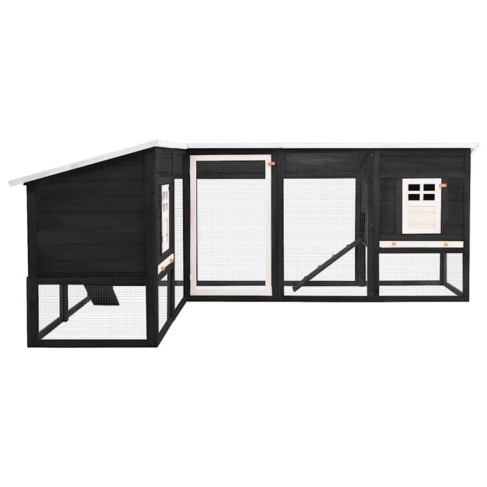 Conigliera per Esterni Grigia e Bianca in Legno di Abete 170873