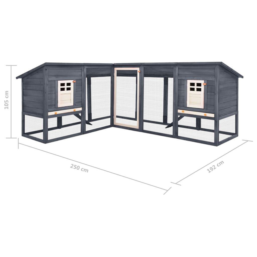 Gabbia da esterno 250 x 192 x 105 cm con binario in abete bianco e grigio 02_0000595