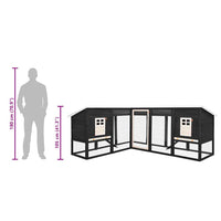 Conigliera per Esterni Grigia e Bianca in Legno di Abete 170873