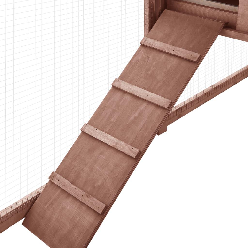 Gabbia da esterno con binario 250 x 192 x 105 cm legno abete moka e bianco 02_0000597