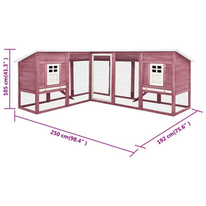 Conigliera per Esterni Grande Mocca e Bianca in Legno di Abete cod mxl 47639
