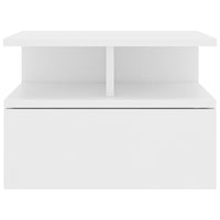 Comodini Pensili 2pz Bianchi 40x31x27 cm in Legno Multistrato 800406