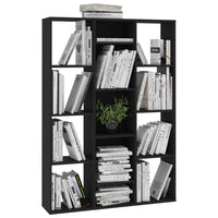 Libreria/Divisorio Nero 100x24x140 cm in Legno Multistrato 800442