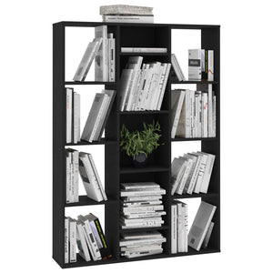 Libreria/Divisorio Nero 100x24x140 cm in Legno Multistrato 800442