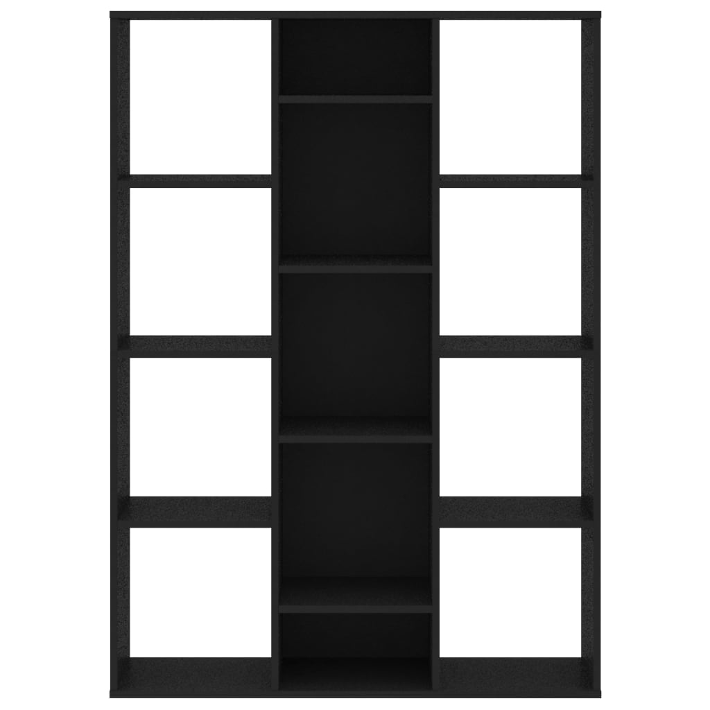 Libreria/Divisorio Nero 100x24x140 cm in Legno Multistrato 800442