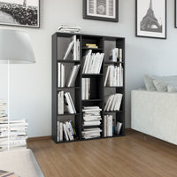 Libreria/Divisorio Nero 100x24x140 cm in Legno Multistrato 800442
