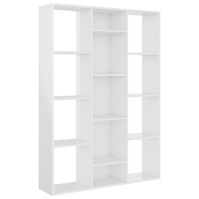 Libreria/Divisorio Bianco Lucido 100x24x140 cm in Multistrato 800447