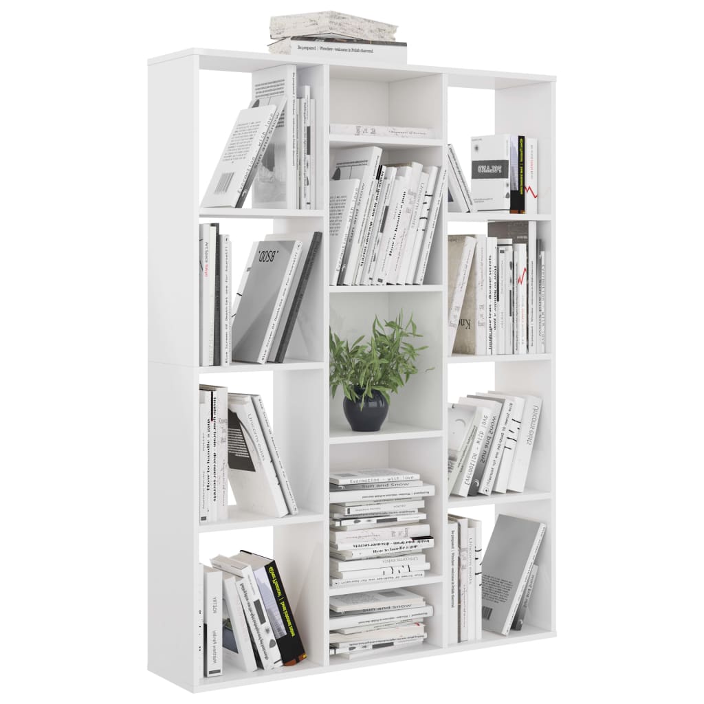 Libreria/Divisorio Bianco Lucido 100x24x140 cm in Multistrato 800447