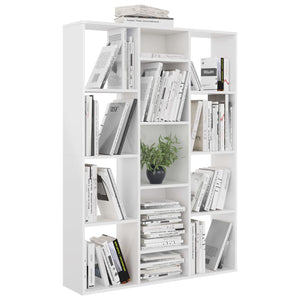 Libreria/Divisorio Bianco Lucido 100x24x140 cm in Multistrato 800447