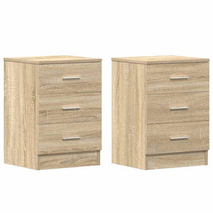 Comodini 2 pz-Set di 2 Tavolino da notte Rovere Sonoma 38x35x56 cm in Legno Multistrato