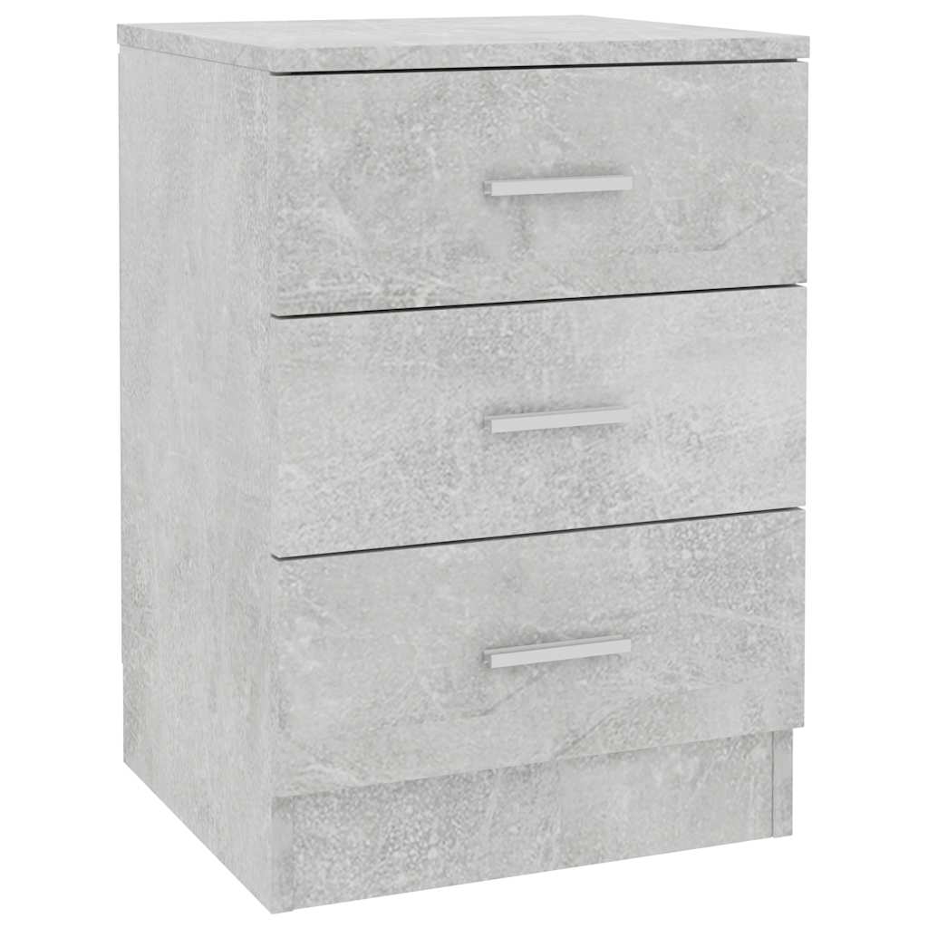 Comodino Grigio Cemento 38x35x56 cm in Legno Multistrato 800458