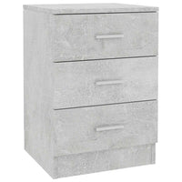 Comodino Grigio Cemento 38x35x56 cm in Legno Multistrato 800458