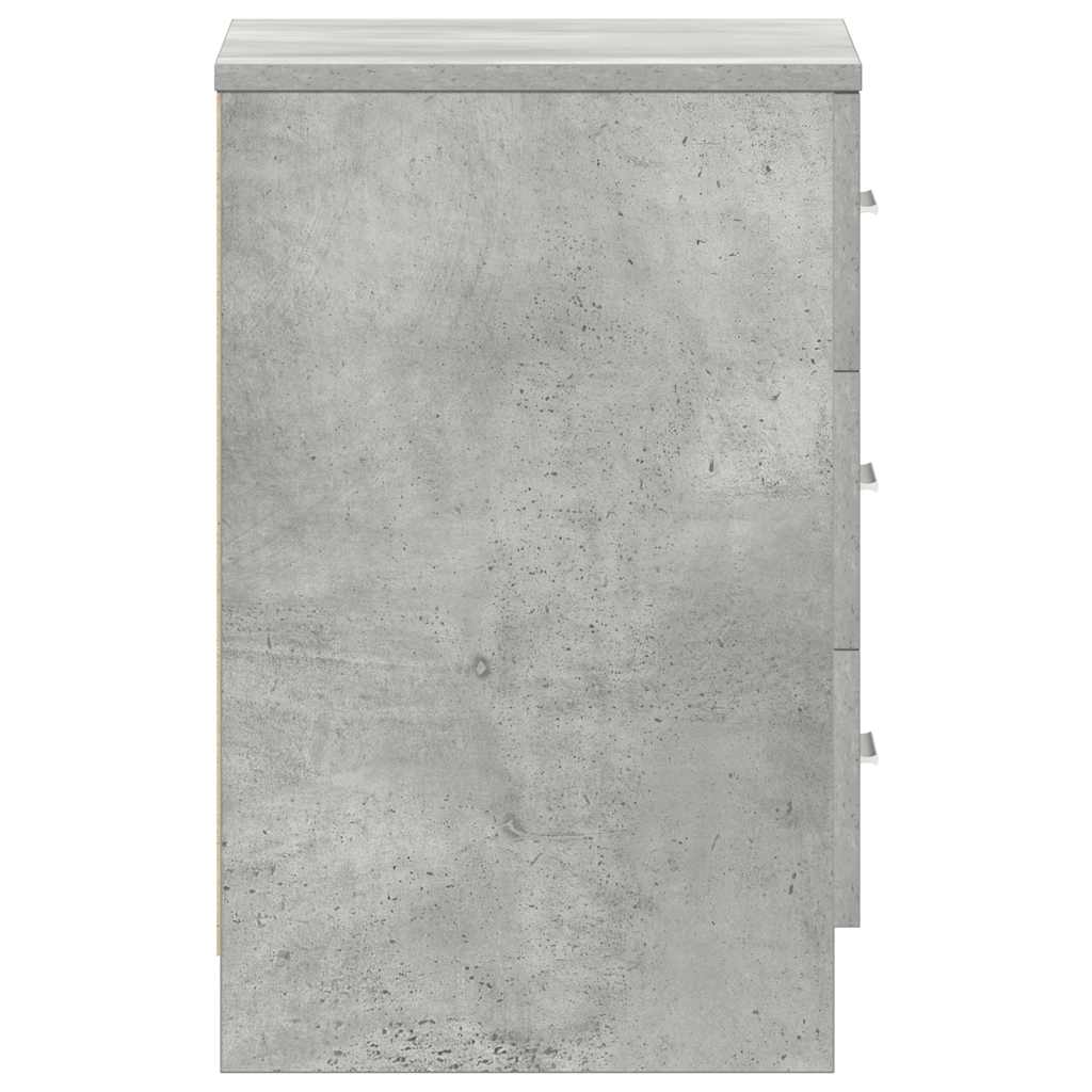 Comodino Grigio Cemento 38x35x56 cm in Legno Multistrato 800458