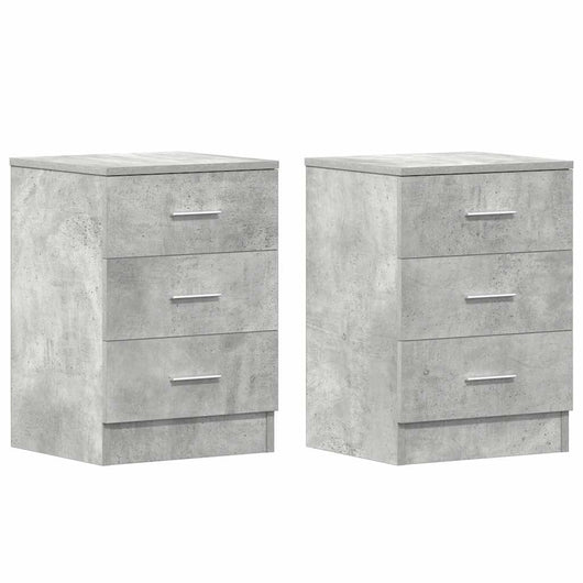 Comodini 2 pz Grigio Cemento 38x35x56 cm in Legno Multistrato 800459