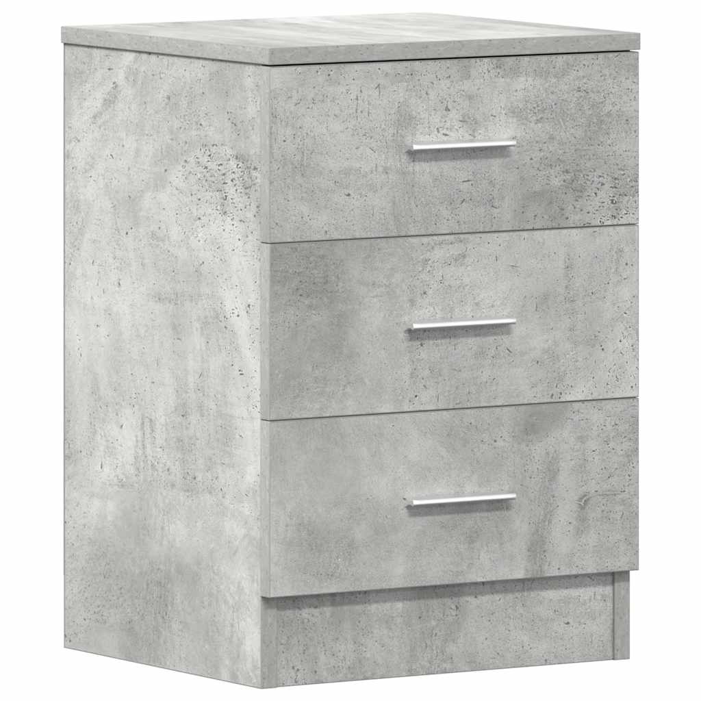 Comodini 2 pz-Set di 2 Tavolino da notte Grigio Cemento 38x35x56 cm in Legno Multistrato