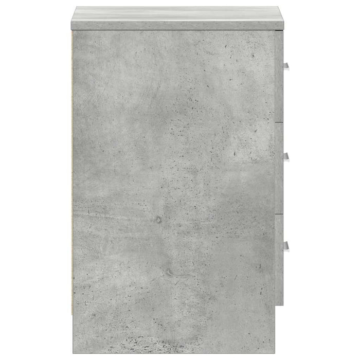 Comodini 2 pz Grigio Cemento 38x35x56 cm in Legno Multistrato 800459