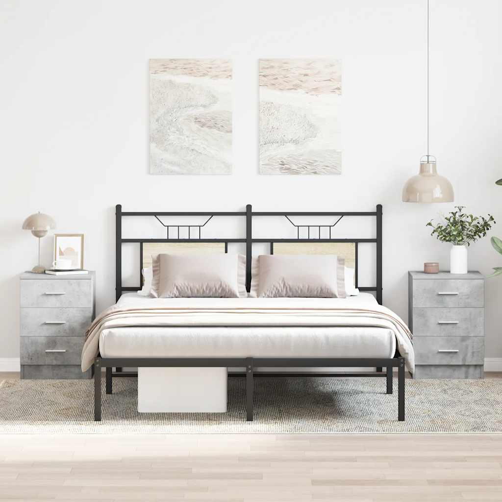 Comodini 2 pz Grigio Cemento 38x35x56 cm in Truciolato cod mxl 48256