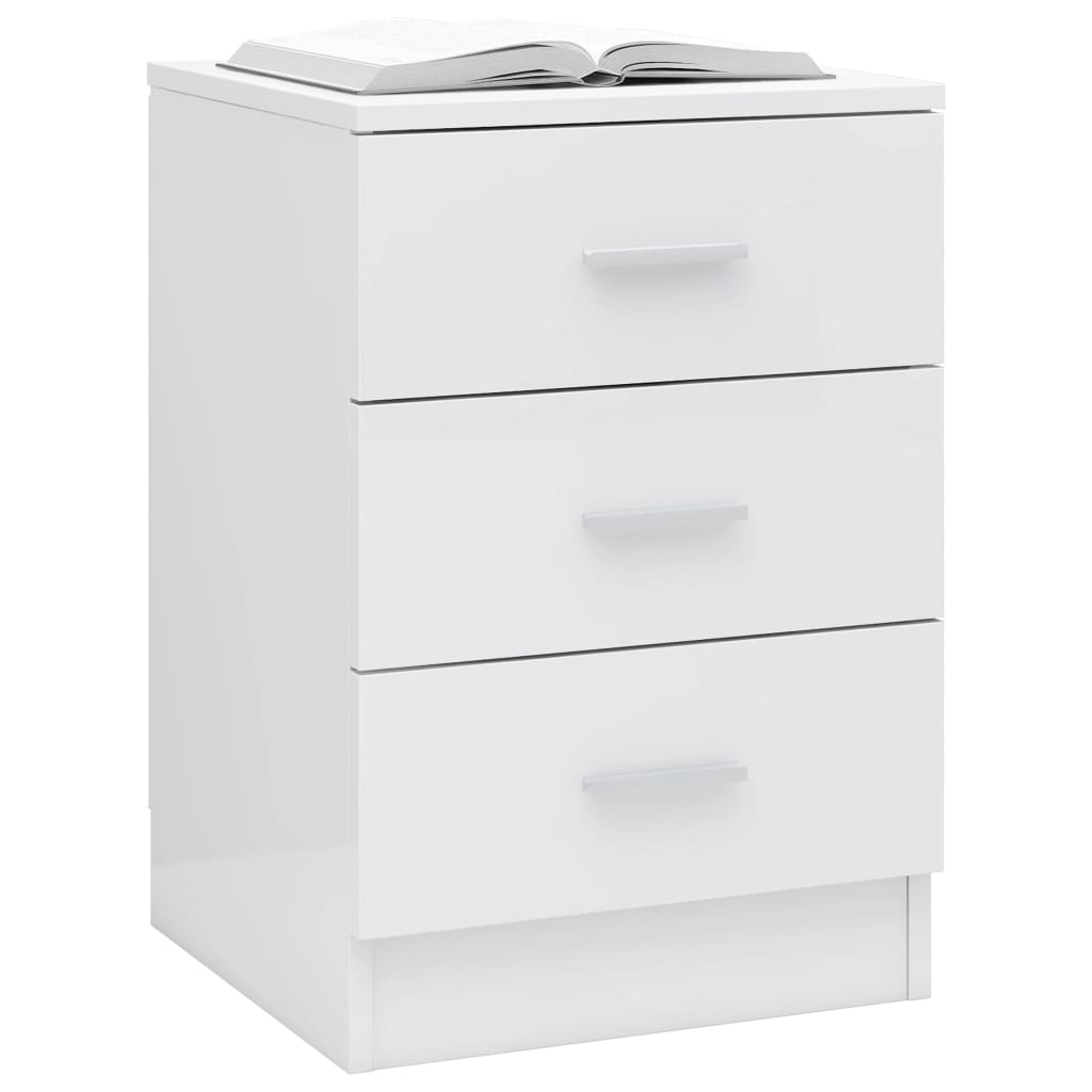 Comodino Bianco Lucido 38x35x56 cm in Truciolato cod mxl 31038