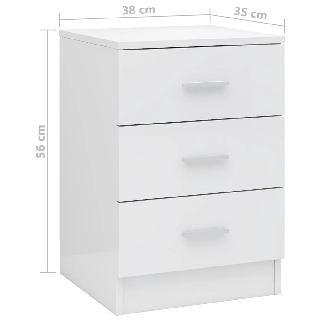 Comodino Bianco Lucido 38x35x56 cm in Truciolato cod mxl 31038