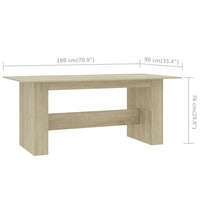 Tavolo da Pranzo Rovere Sonoma 180x90x76cm in Legno Multistrato 800471
