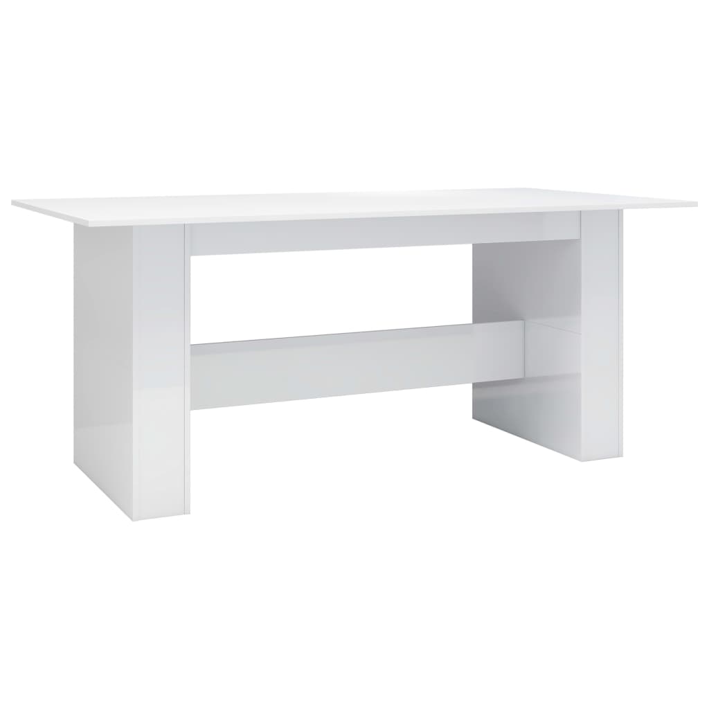 Tavolo da Pranzo Bianco Lucido 180x90x76 cm Legno Multistratocod mxl 126368