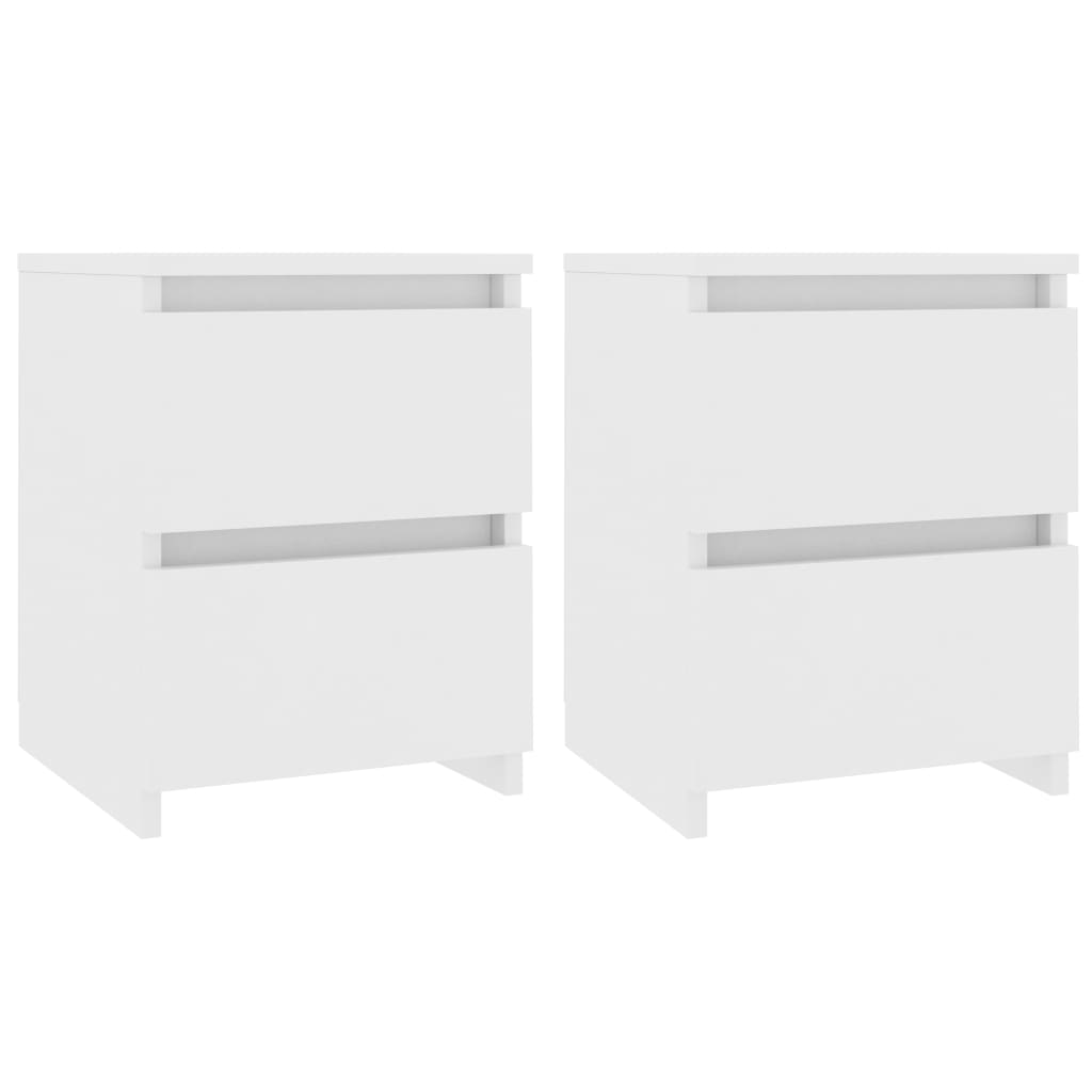 Comodini 2 pz-Set di 2 Tavolino da notte Bianco 30x30x40 cm in Legno Ingegnerizzato