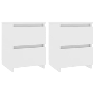 Comodini 2 pz-Set di 2 Tavolino da notte Bianco 30x30x40 cm in Legno Ingegnerizzato