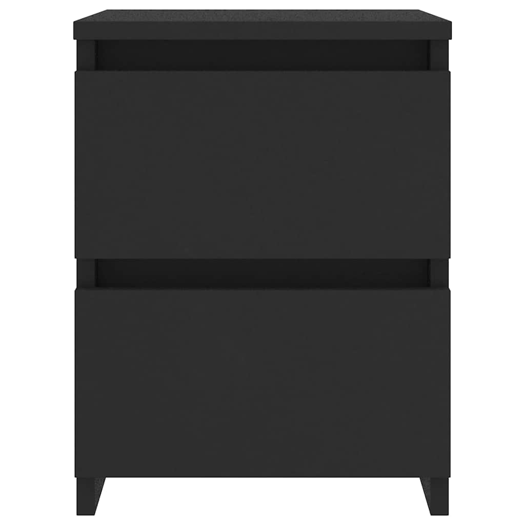 Comodini 2 pz-Set di 2 Tavolino da notte Neri 30x30x40 cm in Legno Multistrato