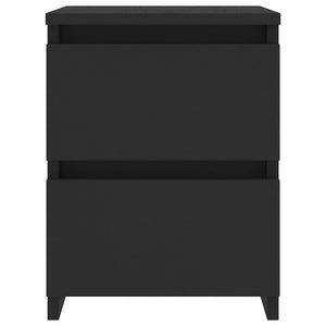 Comodini 2 pz-Set di 2 Tavolino da notte Neri 30x30x40 cm in Legno Multistrato