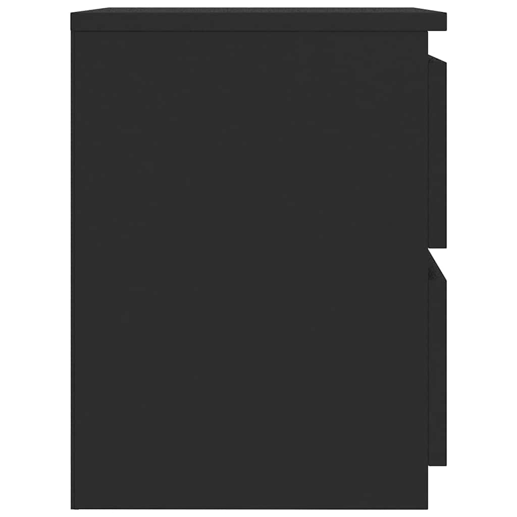 Comodini 2 pz Neri 30x30x40 cm in Legno Multistrato 800516