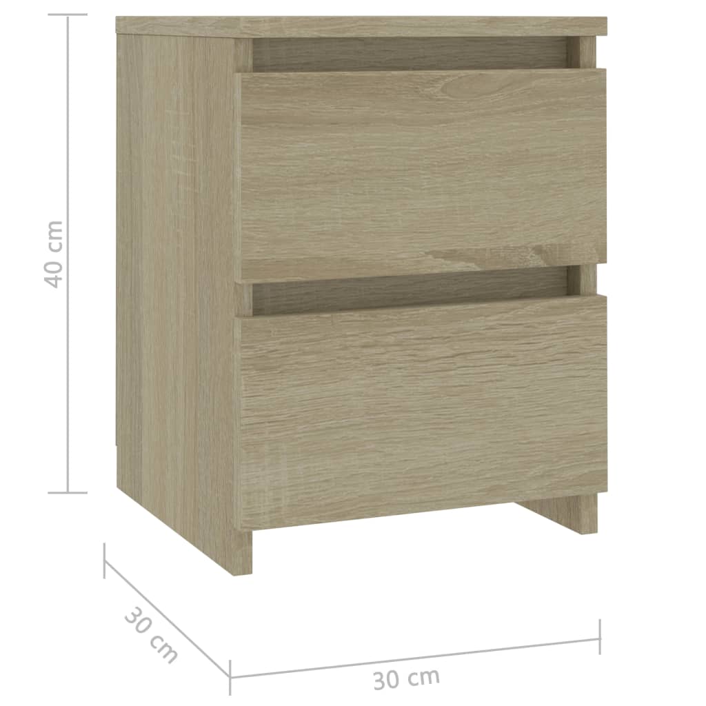 Comodino Rovere Sonoma 30x30x40 cm in Legno Multistrato 800519