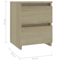 Comodino Rovere Sonoma 30x30x40 cm in Legno Multistrato 800519