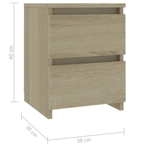 Comodini 2 pz Rovere Sonoma 30x30x40 cm in Legno Multistrato 800520