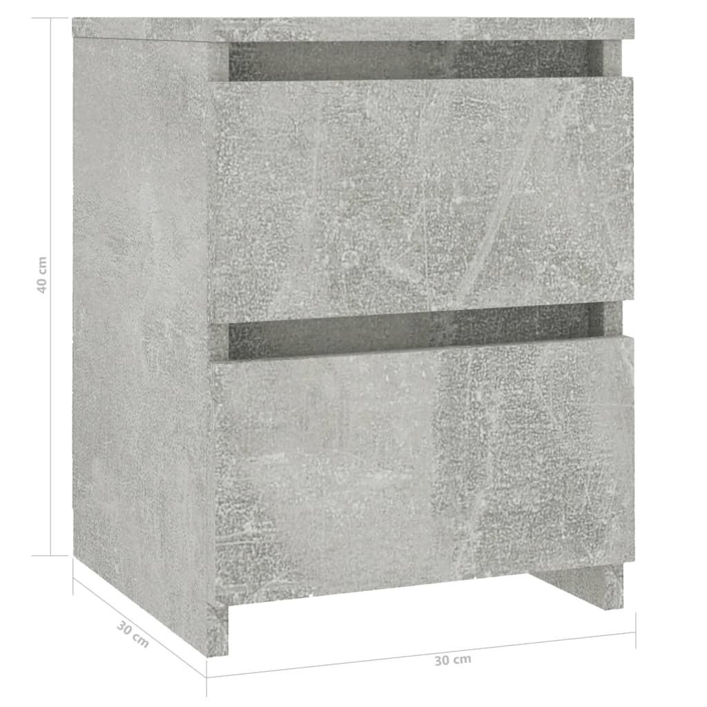 Comodino Grigio Cemento 30x30x40 cm in Truciolato cod mxl 30763
