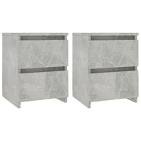 Comodini Grigio Cemento 2 pz 30x30x40 cm in Truciolato cod mxl 51888