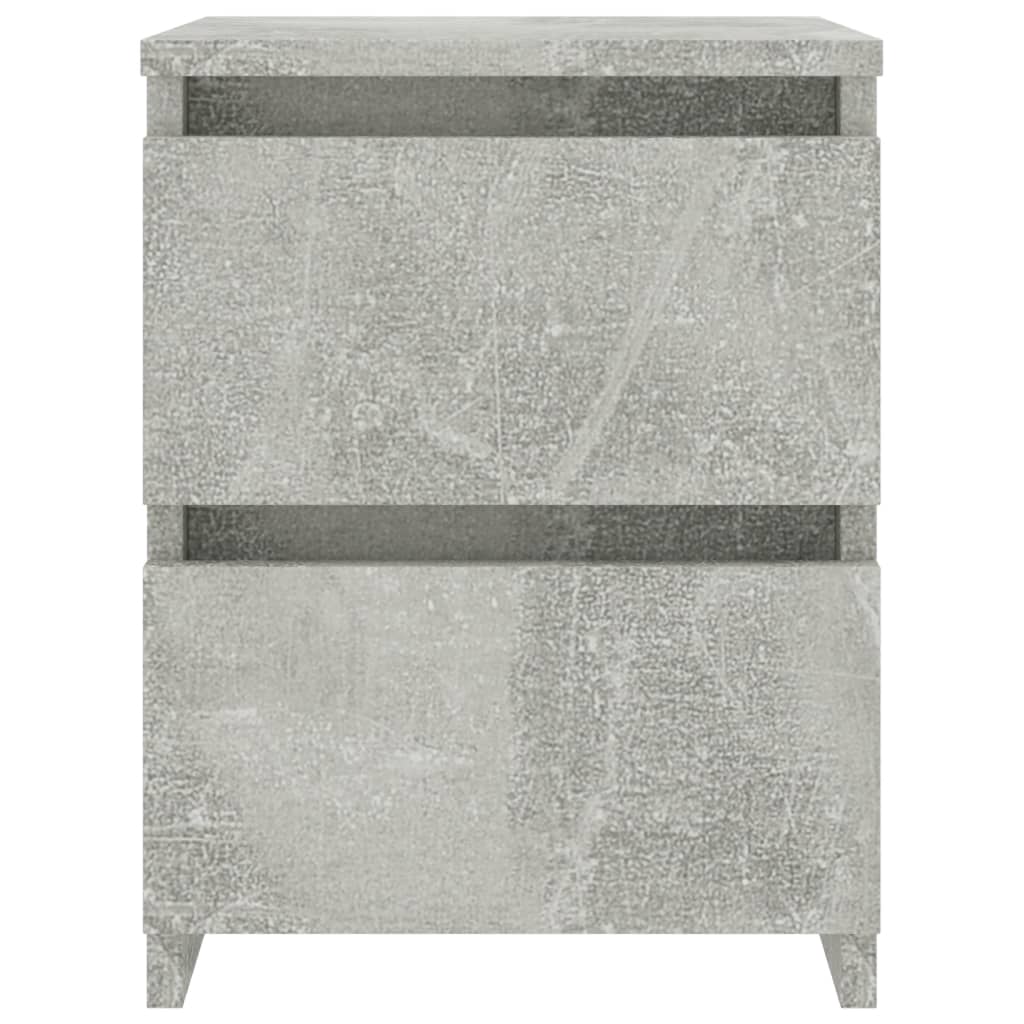 Comodini 2pz Grigio Cemento 30x30x40 cm in Legno Multistrato 800522